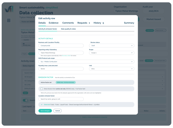 VerdaMetric Graphics_Data Collection - Activity Rows - Edit row - MASTER