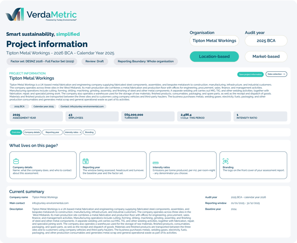 VerdaMetric Imagery Shapes_Features - Project information - Overview