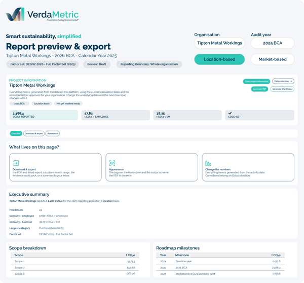VerdaMetric Imagery Shapes_Features - Report preview & export